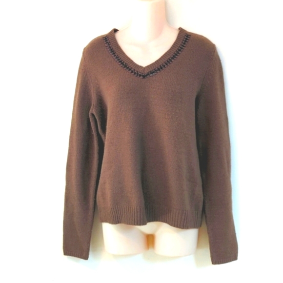 Faconnable Sequined V Neck Sweater - Picture 2 of 13